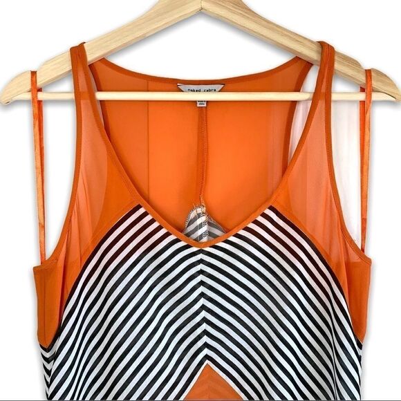 Naked Zebra Striped V Neck Tank Top - Picture 2 of 5